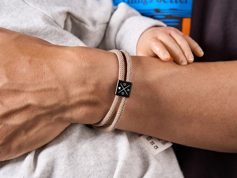 Personalized Adjustable Sliding Knot Bracelet for Dad, Individual Engraving Bracelet, Couple Bracelet, Personalized, Initials, Father's Day - Image 6