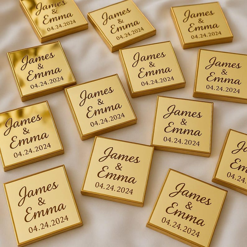 50 Chocolate Favors, Wedding Chocolate Favors, Engagement Chocolate , Custom Chocolate Favors, Wedding Mirror Chocolate Favors For Guest