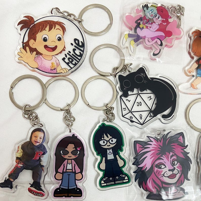 Custom Photo Keychain,Cat Picture Keychain,Custom Acrylic Charm,Logo Printing Keychain,Keychains,Family Photo Keychain,acrylic keychain,gift - Image 6