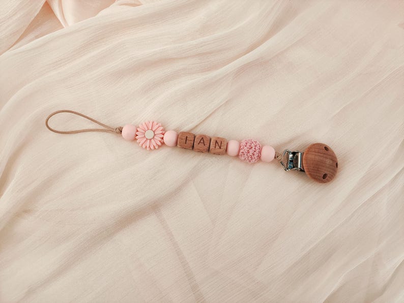 Personalized Pacifier Clip, Custom Dummy Clip, Pacifier Holder, Soother Clip, Binky Clip, Baby Shower Gift, Baby Gift, Newborn Gift - Image 4