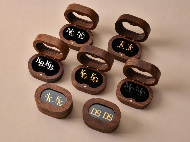Custom Groomsmen Cufflinks, Groomsmen Gifts, Personalized Initial Cufflinks for Men, Best Man Gifts, Groomsmen Proposal, Cufflinks for Groom
