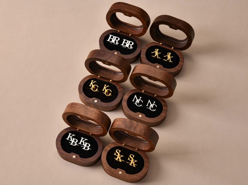 Custom Groomsmen Cufflinks, Groomsmen Gifts, Personalized Initial Cufflinks for Men, Best Man Gifts, Groomsmen Proposal, Cufflinks for Groom - Image 4