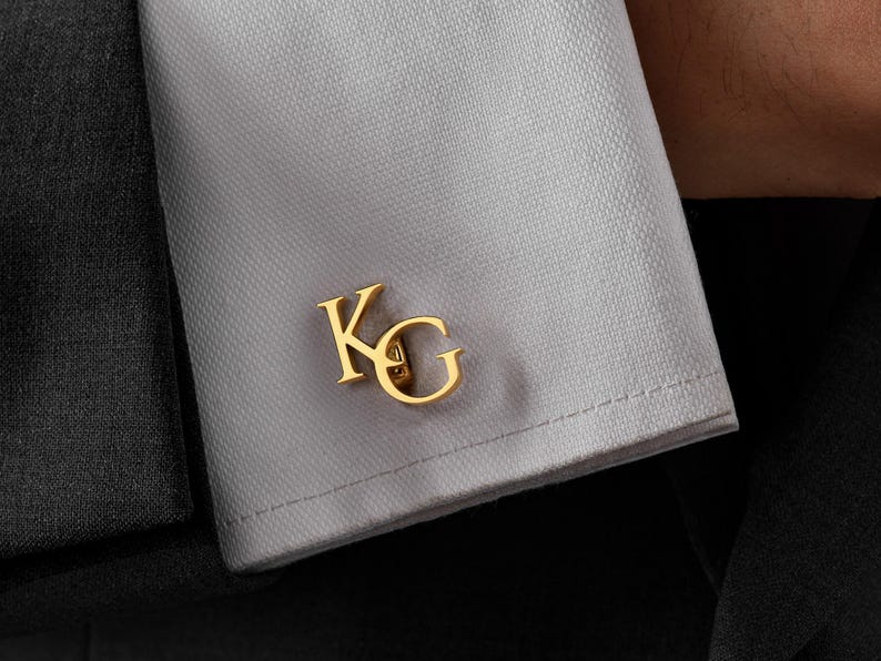 Custom Groomsmen Cufflinks, Groomsmen Gifts, Personalized Initial Cufflinks for Men, Best Man Gifts, Groomsmen Proposal, Cufflinks for Groom - Image 2