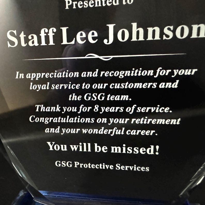 Personalized Crystal Recognition Award: Custom Engraved Plaque - Image 5