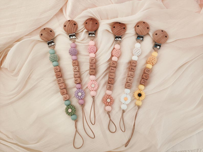 Personalized Pacifier Clip, Custom Dummy Clip, Pacifier Holder, Soother Clip, Binky Clip, Baby Shower Gift, Baby Gift, Newborn Gift - Image 5