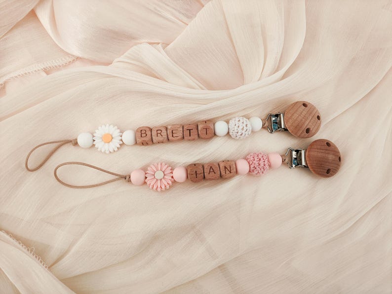 Personalized Pacifier Clip, Custom Dummy Clip, Pacifier Holder, Soother Clip, Binky Clip, Baby Shower Gift, Baby Gift, Newborn Gift - Image 2