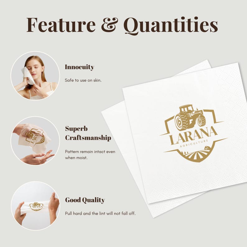 Custom Napkins Logo Napkins for Party Events - Personalized Cocktail Napkins with Your Design, Photo & Text - Print Any Logo on Napkins - Image 6
