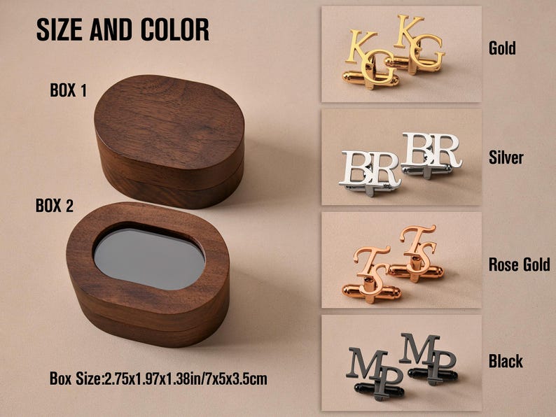 Custom Groomsmen Cufflinks, Groomsmen Gifts, Personalized Initial Cufflinks for Men, Best Man Gifts, Groomsmen Proposal, Cufflinks for Groom - Image 5