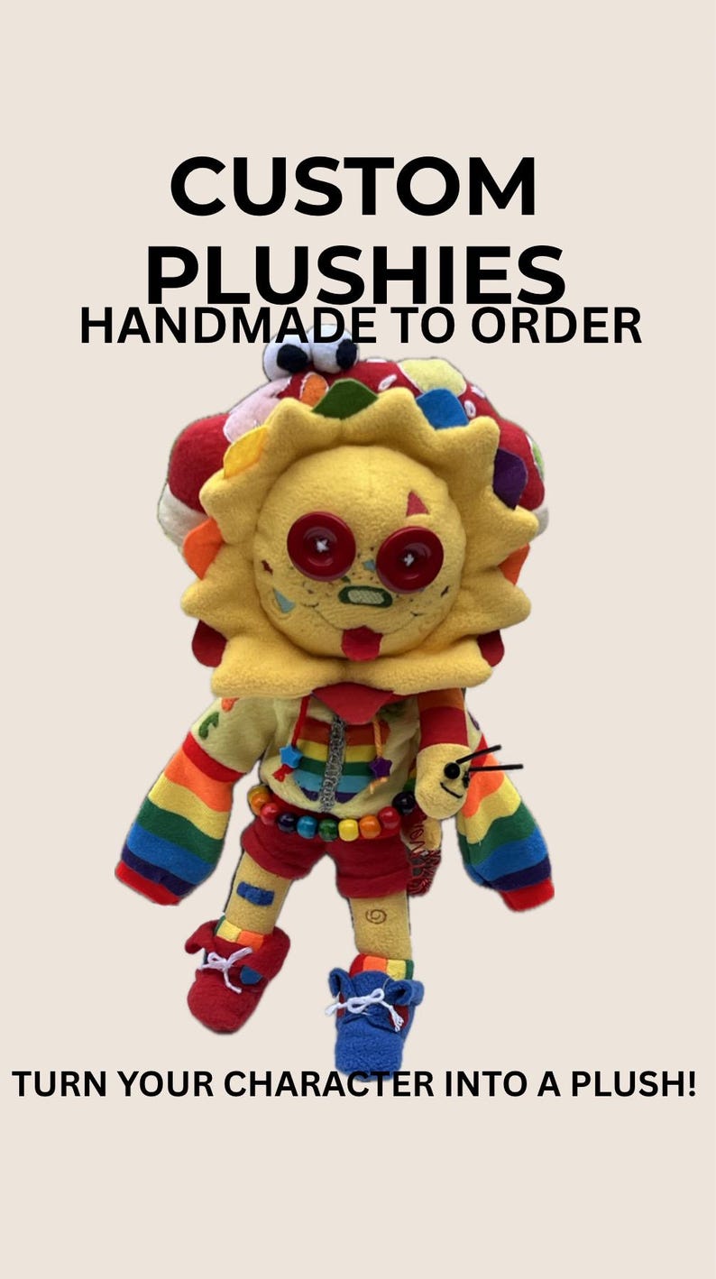 Custom Plushie from Your Drawing: Handmade Character Plush Collectables