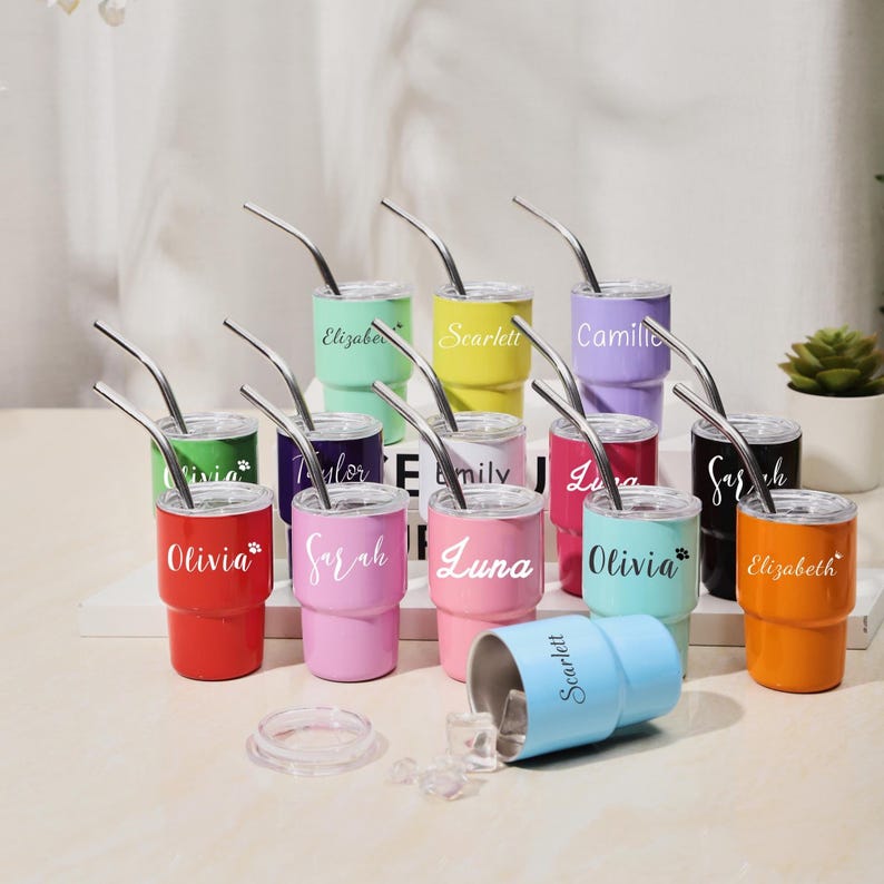 Custom Mini Stainless Steel Shot Glass Tumbler, Printed Design, Personalized Party Favor, Bachelorette Girls Trip, Halloween Gift, Fall Gift - Image 2