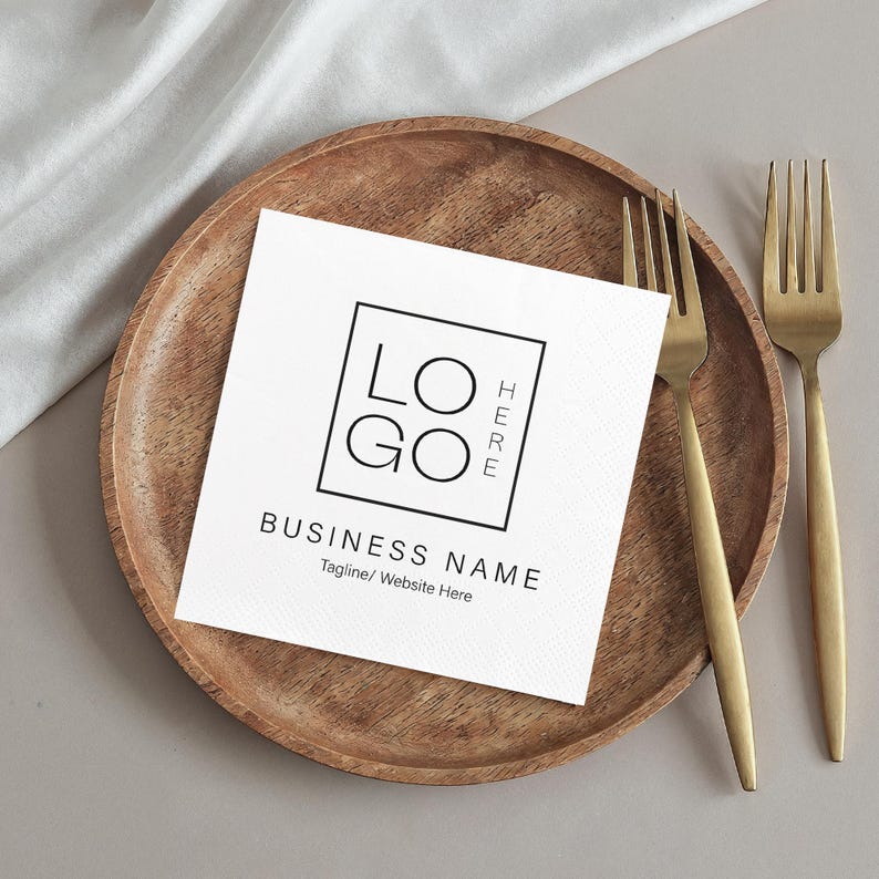 Custom Napkins Logo Napkins for Party Events - Personalized Cocktail Napkins with Your Design, Photo & Text - Print Any Logo on Napkins