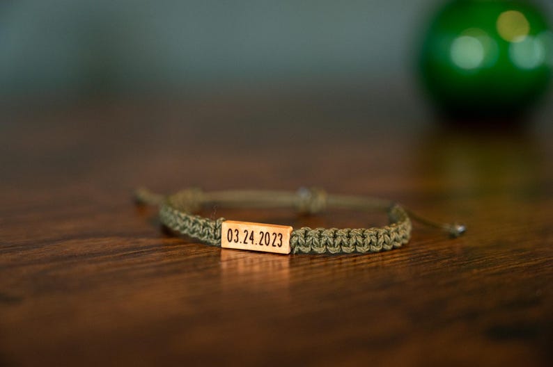 Personalized Wood Bracelet: Reclaimed Maple, Adjustable Macrame, Custom Jewelry, Various Colors - Image 6