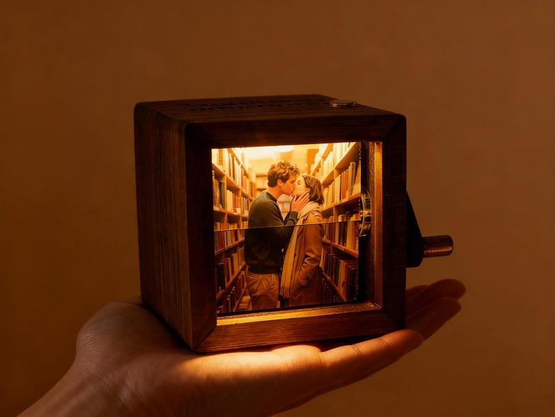 Personalized Photo Flipbook Animation Box,Custom wooden Photo Book with Light,Custom Crank Photobox Picture Box ,Creative Anniversary gifts - Image 5