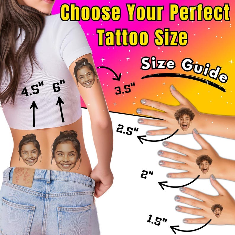Custom Temporary Tattoos – Personalized Photo, Face or Logo | Perfect for Parties, Weddings & Events | Skin Safe | Customized Made in USA - Image 3