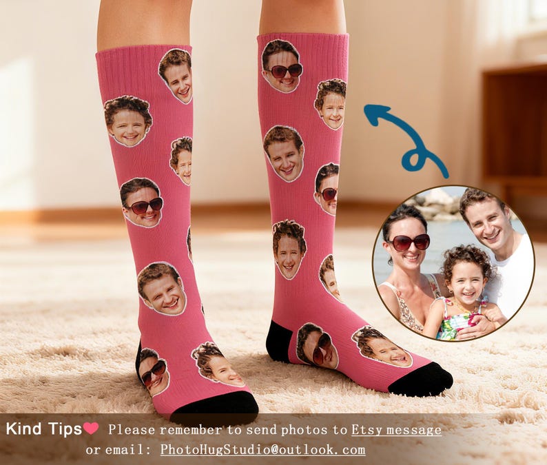 Custom Funny Socks With Photo, Personalized Face Socks With Picture, Custom Novelty Sock With Face On Them, Customized Funky Socks For Women - Image 3