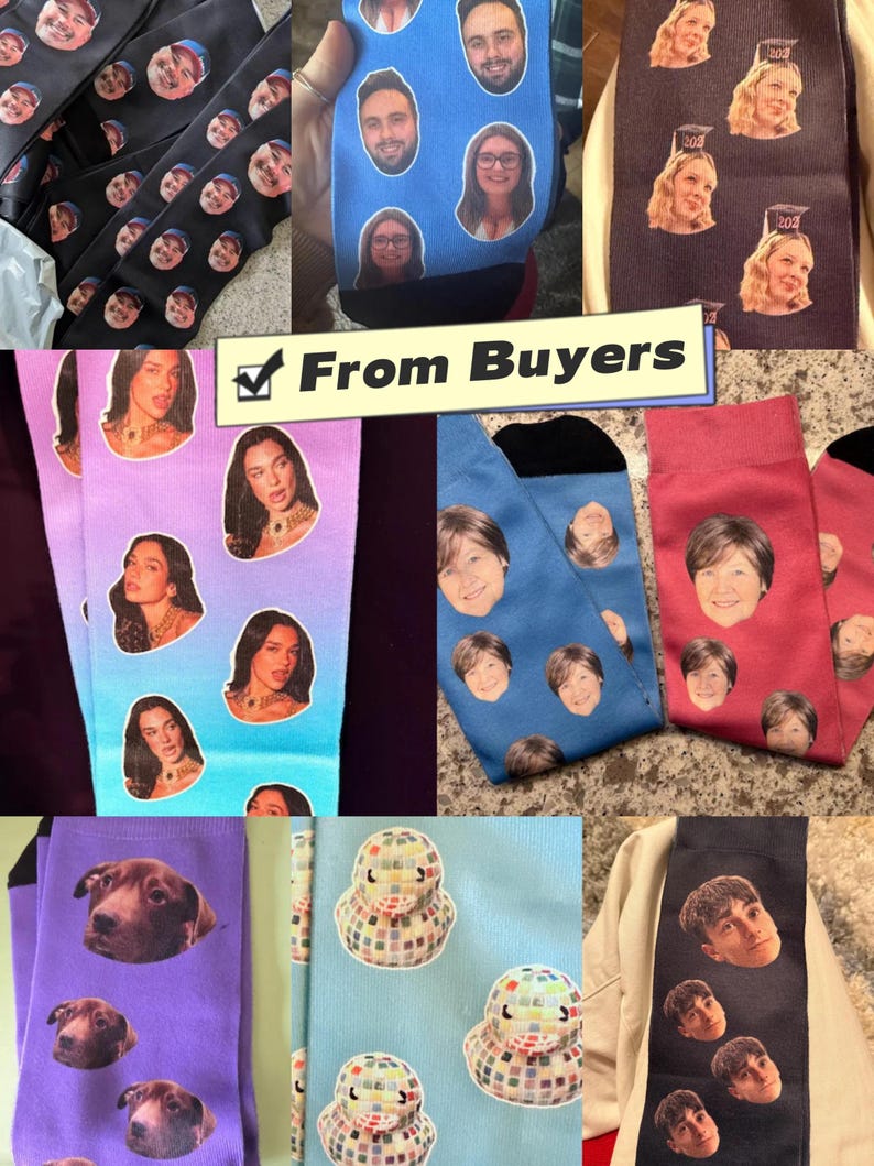 Custom Funny Socks With Photo, Personalized Face Socks With Picture, Custom Novelty Sock With Face On Them, Customized Funky Socks For Women - Image 2