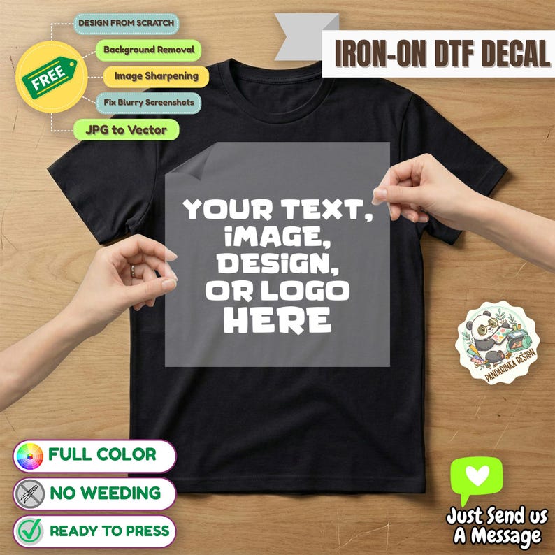 Custom Iron On DTF Transfer, Full Color Print, Free Design - Image 4