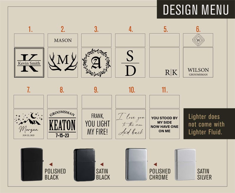 Custom Engraved Lighter, Personalized Monogram Lighter Case, Groomsmen Gift, Cigar Lighter - Image 3