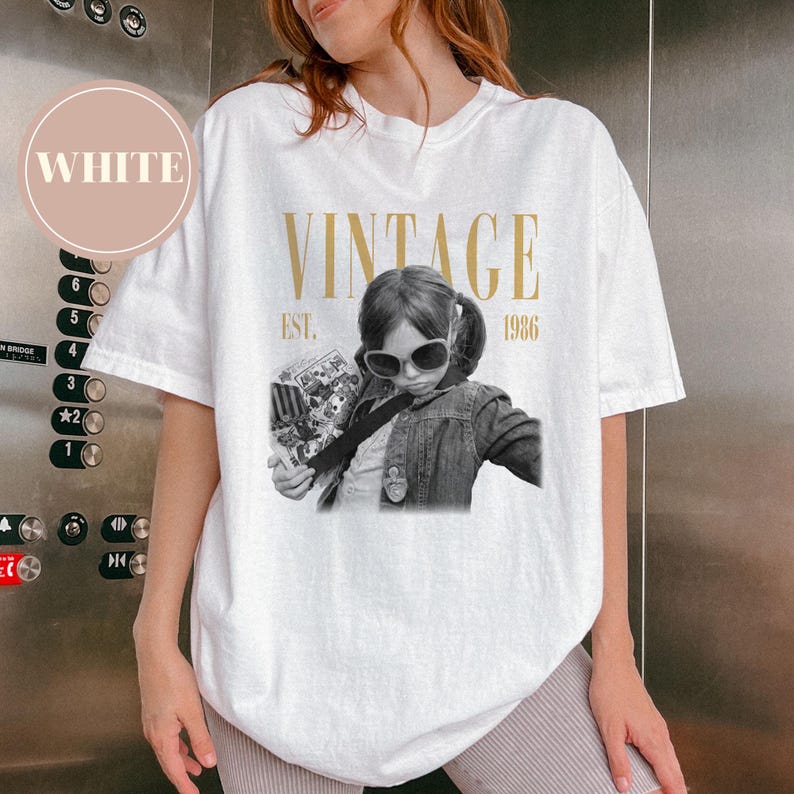 Personalised Vintage Photo And Year Shirt, Custom Picture Birthday Shirt, 30th Birthday Gift, 40th Birthday Gift, Retro 30th Birthday Shirt - Image 3