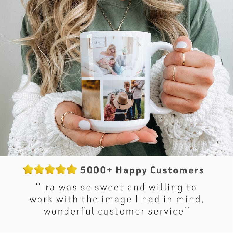 Custom Photo Collage Coffee Mug with personalization for Mothers day mug Personalized image mug for Mom Picture collage gift coffee mug - Image 3