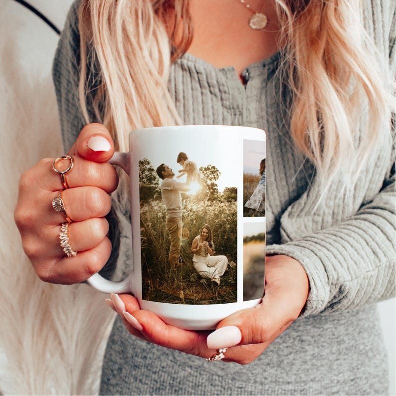 Custom Photo Collage Coffee Mug with personalization for Mothers day mug Personalized image mug for Mom Picture collage gift coffee mug - Image 2