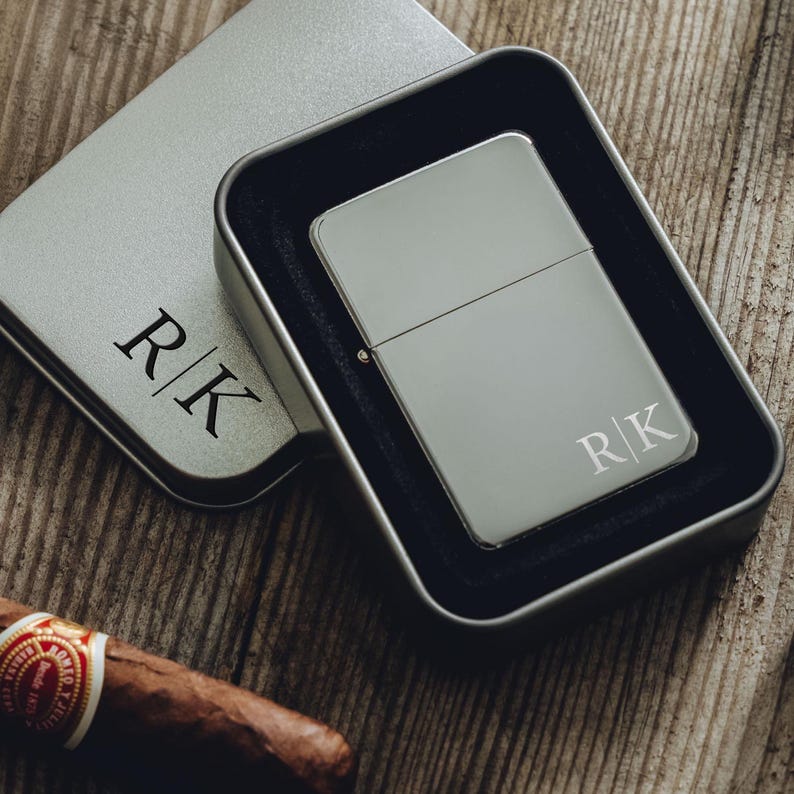Custom Engraved Lighter, Personalized Monogram Lighter Case, Groomsmen Gift, Cigar Lighter - Image 2