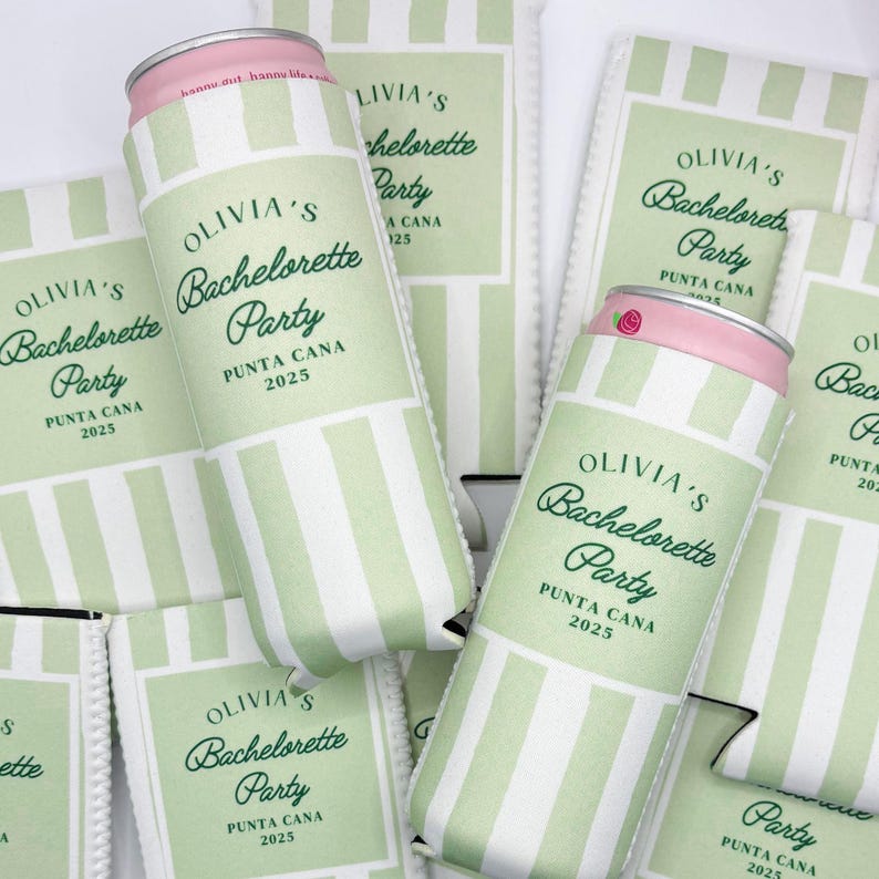 Personalized Coastal Bachelorette Can Cooler | Custom Can Cooler | Beach Bachelorette Party | Coastal Grandmother | Custom Party Favors - Image 6
