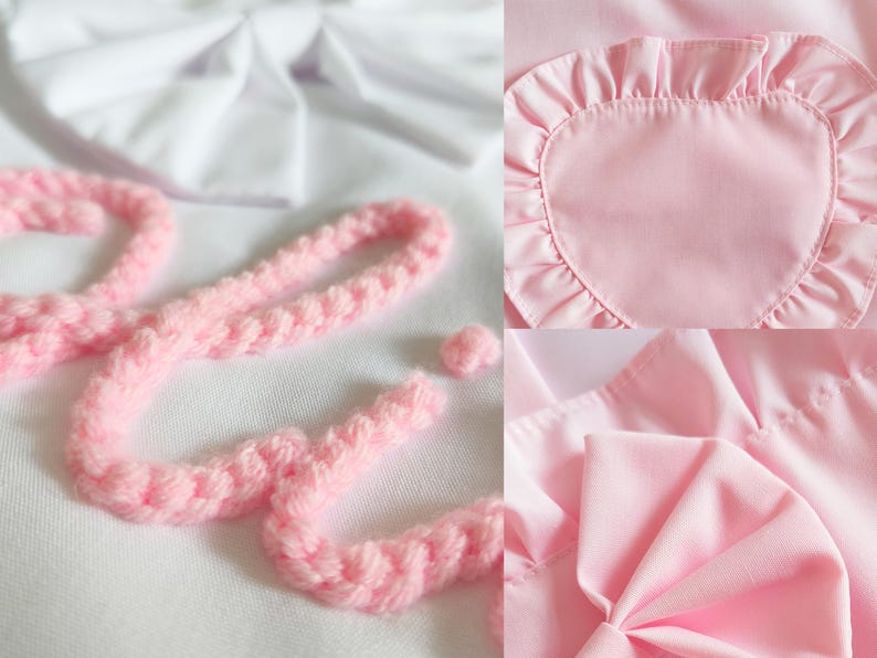 Custom Name Pink Apron : Ruffled Heart Pocket, Baking Lover Gift, Mother's Day - Image 4