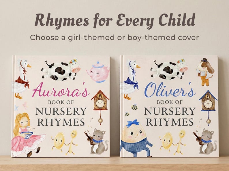Personalized Nursery Rhymes Book, Custom Baby Name Storybook, Baby Shower Gift for Boy or Girl, Nephew First Birthday Gift, Baby Keepsake - Image 2