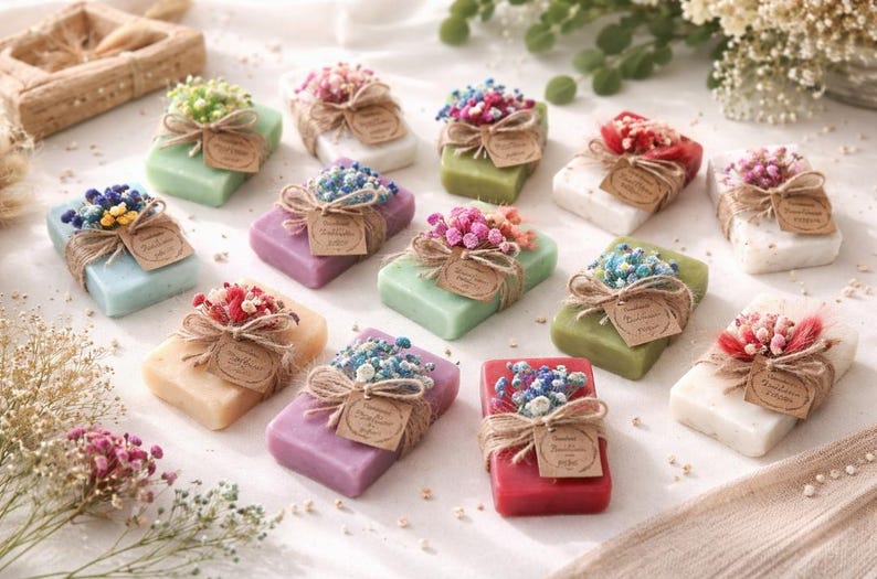 Personalized Vegan Mini Soap, Wedding Guest Gifts, Bridal Shower, Baby Shower, Baptism Favors - Image 3