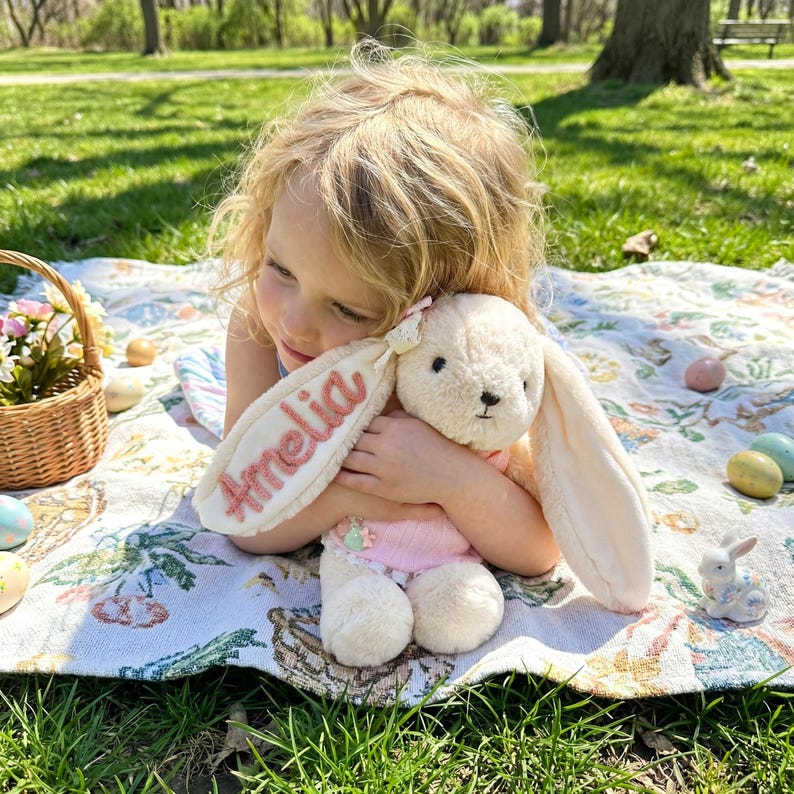 Personalized Bunny Plush: Nursery Rabbit Doll, Daycare Stuffed Animal, Baby Girl Shower Gift - Image 3