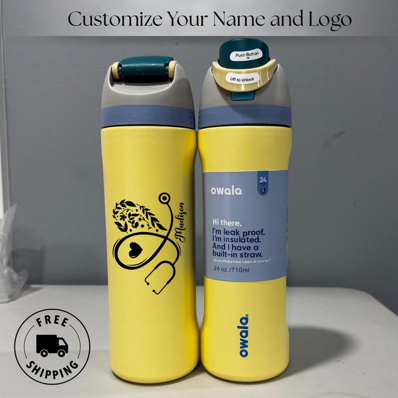Custom Engraved Owala 24oz Freesip Water Bottle, Nurse Appreciation Gifts, Nurse Graduation Gift, Nurse Week Gifts for RN Grad - Image 3