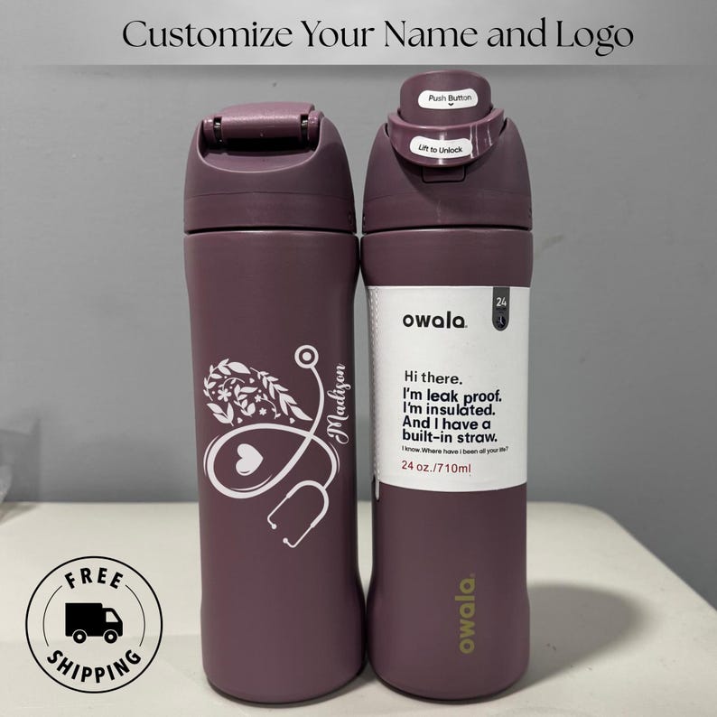 Custom Engraved Owala 24oz Freesip Water Bottle, Nurse Appreciation Gifts, Nurse Graduation Gift, Nurse Week Gifts for RN Grad - Image 2