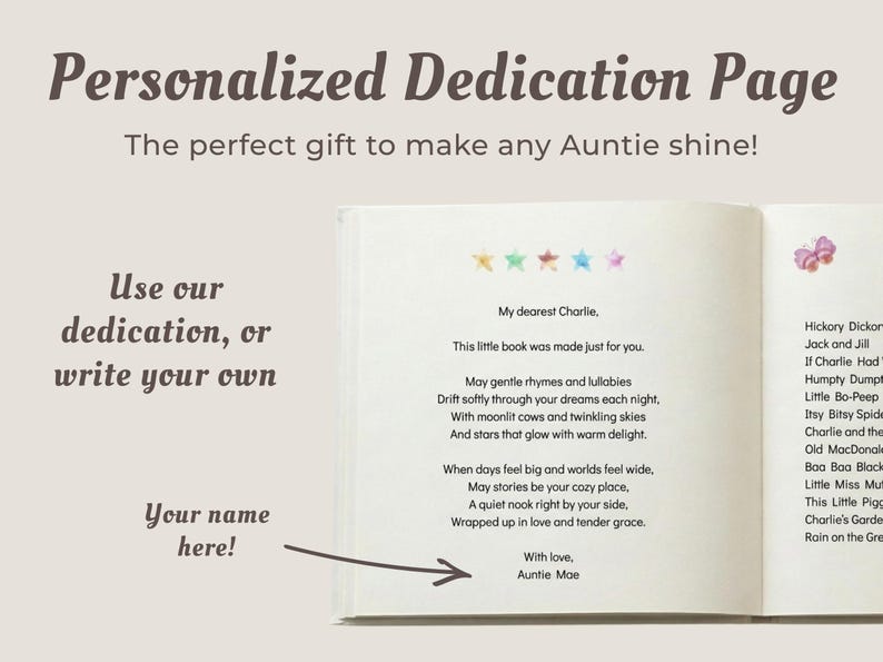Personalized Nursery Rhymes Book, Custom Baby Name Storybook, Baby Shower Gift for Boy or Girl, Nephew First Birthday Gift, Baby Keepsake - Image 4