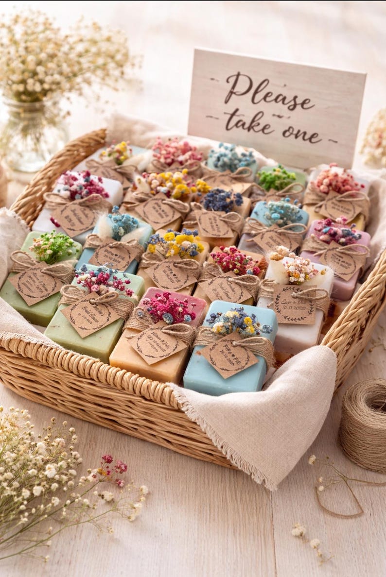 Personalized Vegan Mini Soap, Wedding Guest Gifts, Bridal Shower, Baby Shower, Baptism Favors - Image 2