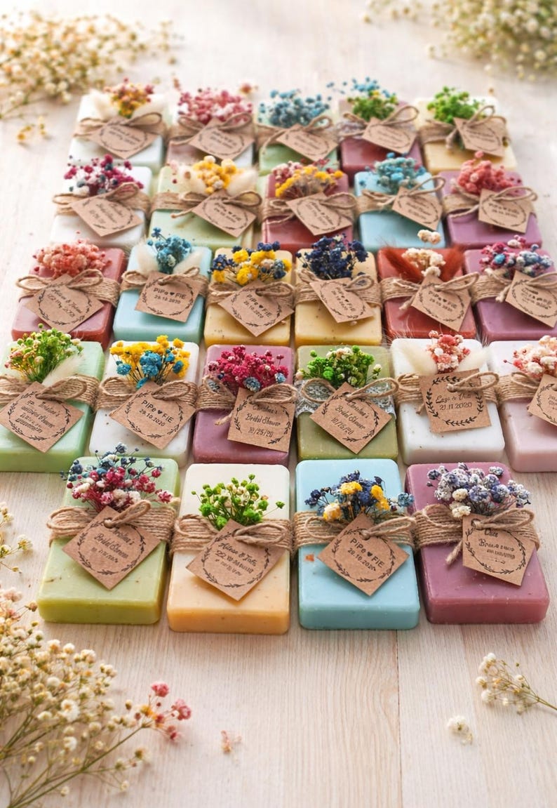 Personalized Vegan Mini Soap, Wedding Guest Gifts, Bridal Shower, Baby Shower, Baptism Favors - Image 5