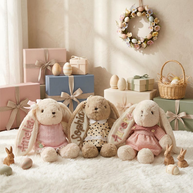 Personalized Bunny Plush: Nursery Rabbit Doll, Daycare Stuffed Animal, Baby Girl Shower Gift - Image 2