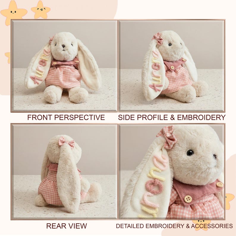 Personalized Bunny Plush: Nursery Rabbit Doll, Daycare Stuffed Animal, Baby Girl Shower Gift - Image 4