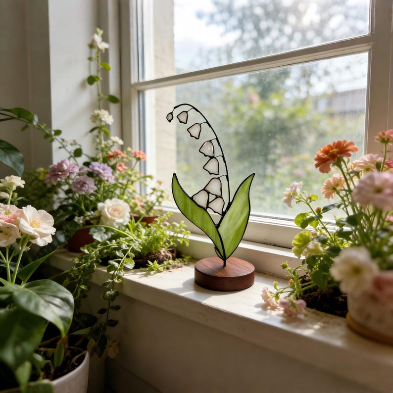 Stained Glass Birth Flower Plant Stake | Personalized Birth Month Floral Suncatcher | Birth Flower Gift| Unique Gift for Birthday, Thank You - Image 4