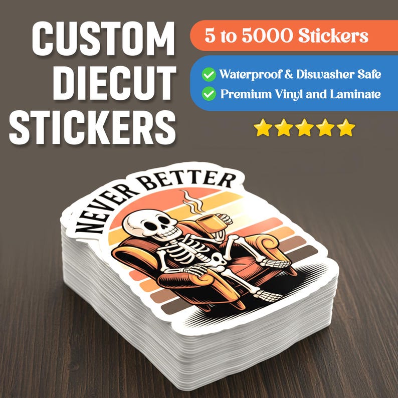 Custom Logo Vinyl Stickers: Die Cut, Waterproof, Bulk Options