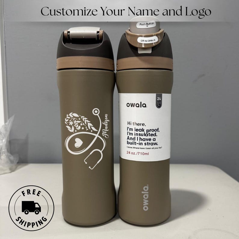 Custom Engraved Owala 24oz Freesip Water Bottle, Nurse Appreciation Gifts, Nurse Graduation Gift, Nurse Week Gifts for RN Grad - Image 5