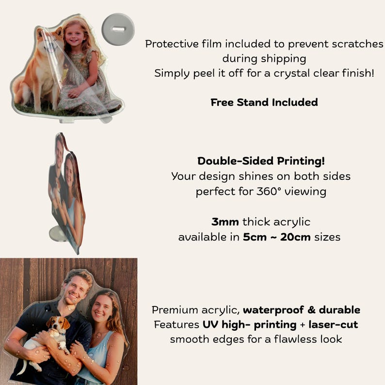 Custom Photo Acrylic Standee, Double sided Acrylic Stand, Christmas Gift,Anniversary Gift for Him&Her, Photo Sculptures, Portrait Gift - Image 5