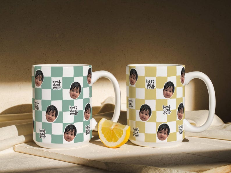 Best Dad Ever Custom Baby Photo Retro Mug, Personalized Father's Day Gift, First Time Daddy Appreciation, Dad's Birthday Present - Image 2