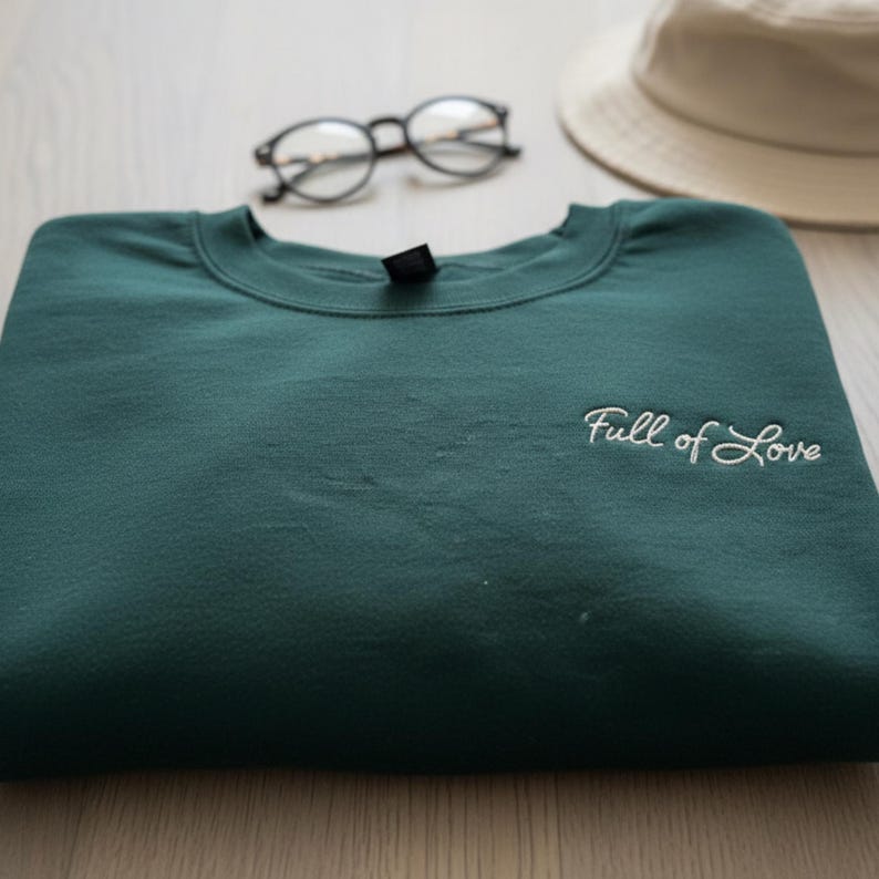 Custom Embroidered Hoodie, Sweatshirt & T-Shirt – Personalized Name, Date, Logo, Minimal Gift - Image 3