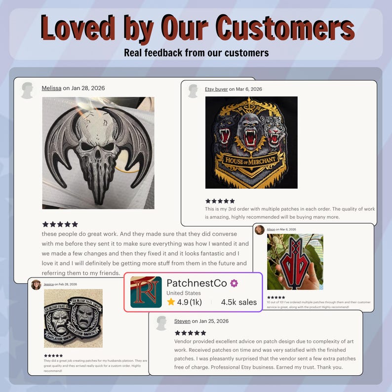 Custom Embroidered Patch | Team Logo Company Patch | Personalized Velcro - Image 2