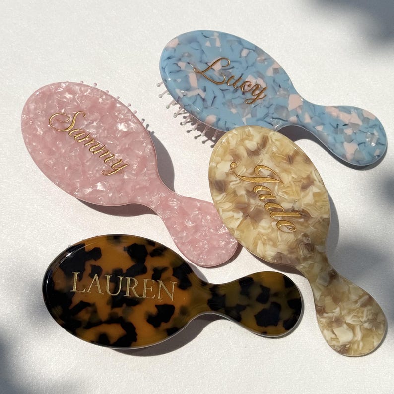 Personalized Engraved Hair Comb, Custom Name Purse Comb, Mini Hairbrush for Women, Bridesmaid Gift - Image 3
