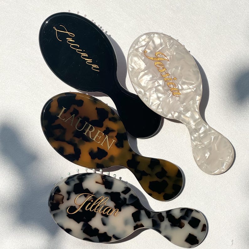 Personalized Engraved Hair Comb, Custom Name Purse Comb, Mini Hairbrush for Women, Bridesmaid Gift - Image 2