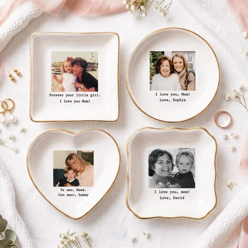Custom Photo Trinket Tray, Photo Gifts for Mothers Day Gift, Mom Ring Dish, Jewelry Storage, Gifts for Mom Photo Gift, Photo Trinket Dish - Image 3