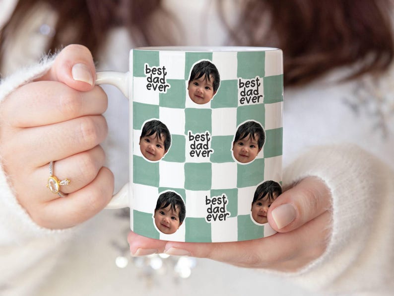 Best Dad Ever Custom Baby Photo Retro Mug, Personalized Father's Day Gift, First Time Daddy Appreciation, Dad's Birthday Present - Image 3