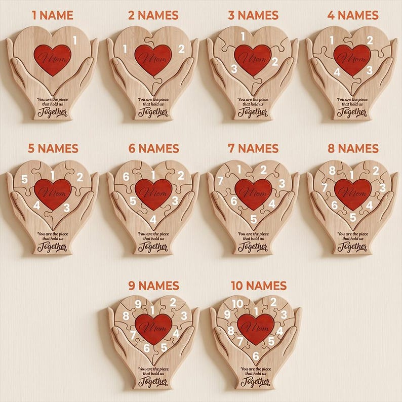 Personalized Mothers Day Wooden Puzzle, You Are The Piece That Holds Us Together Sign, Custom Gift For Mom From Kid, Printed Family Puzzle - Image 2